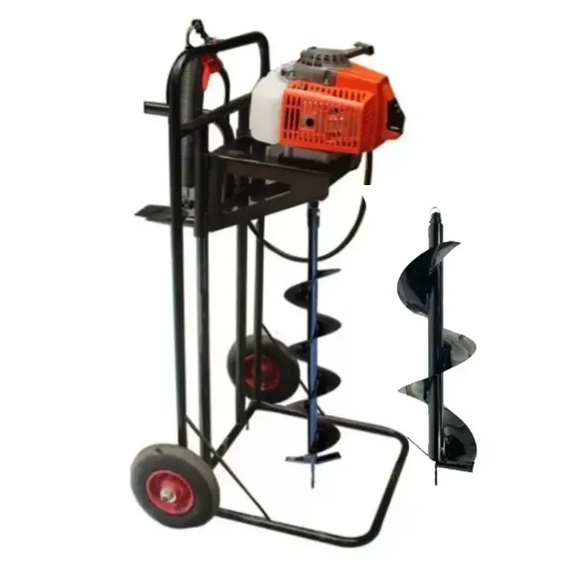 SPRAYMAN 68 CC Stand Trolley Earth Auger with 6 & 12 Inch Bits, 2 Stroke Post Hole Digger SEA-7000PT