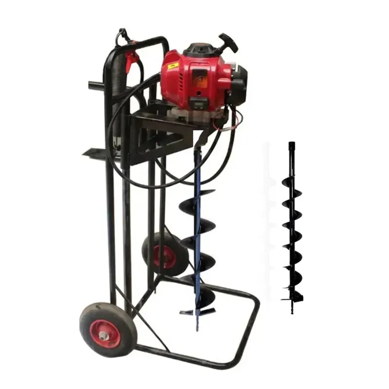 SPRAYMAN 50 CC Stand Trolley Earth Auger with 4 & 6 Inch Bit, 4 Stroke Soil Drilling Machine SEA-7500PT