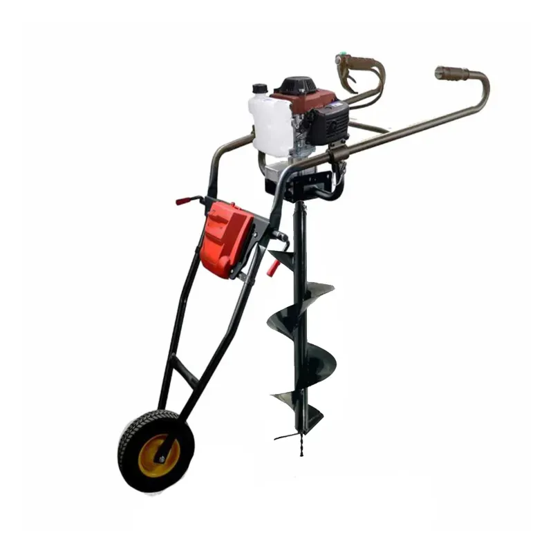 SPRAYMAN 82 CC 4 Stroke Petrol Trolley Earth Auger with 10 Inch Bit, Soil Drilling Machine SEA-7500T