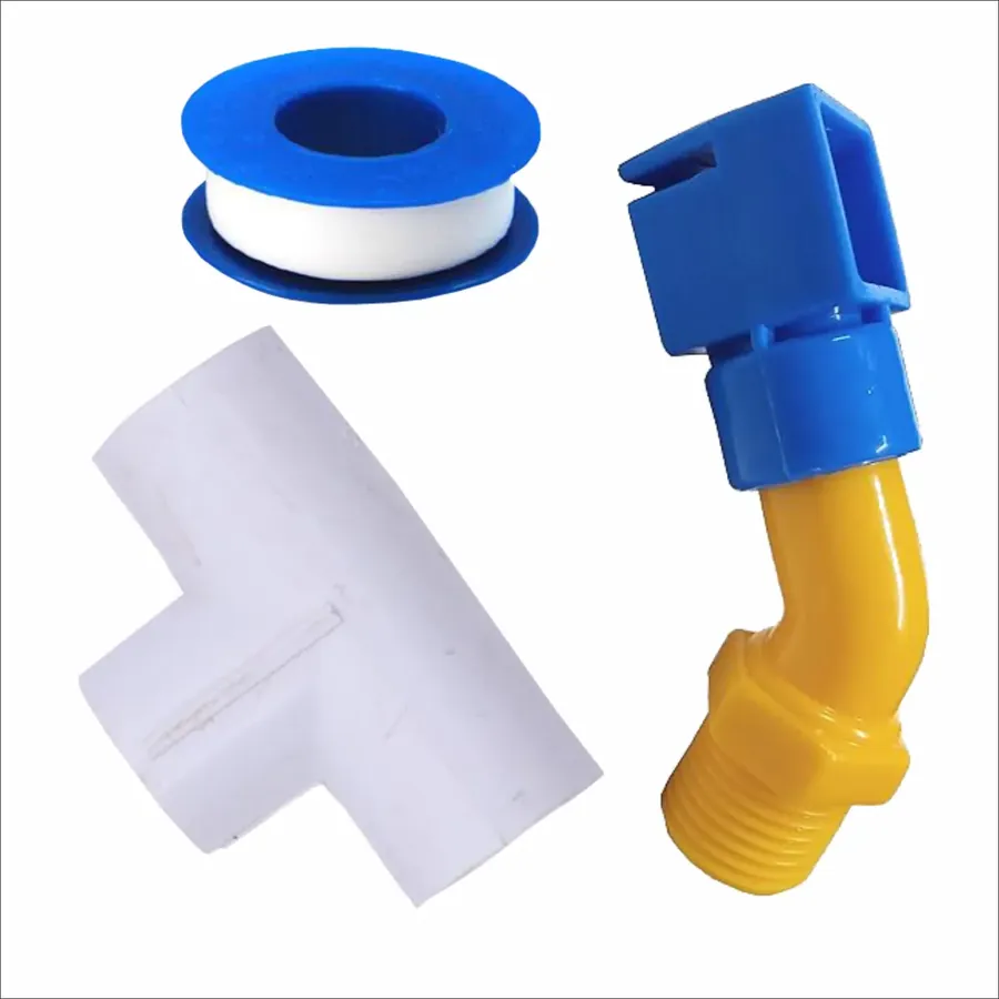 L Type 1/2 Inch Sprinkler with PVC T and Teflon Tape for Solar Panel Cleaning (Pack of 10)