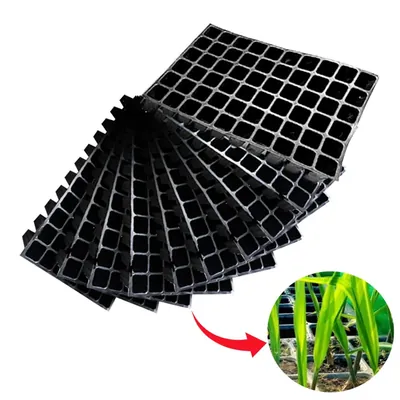 Siddhi Agritech 60 Cavities (Square Shape) Reusable Plastic Seedling Tray for Nursery and Gardening (Pack of 25 pieces)