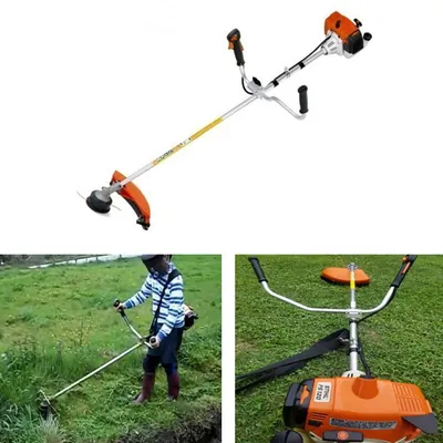 Stihl FS 120, 30.8 CC 2-Stroke Sidepack Petrol Brush Cutter, 1.8 HP Grass Cutting Machine for Agriculture & Gardening