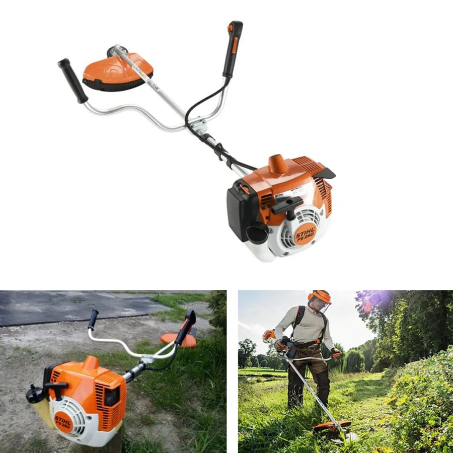 Stihl FS 250, 40.2 CC 2-Stroke Sidepack Petrol Brush Cutter, 2.2 HP Grass Cutting Machine for Agriculture & Gardening