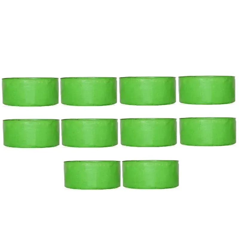 Shiv Biotech 250 GSM 10 pieces HDPE Round Shape Reusable Grow Bag, Suitable for Gardening and Nursery (Size-18 x 6 Inch)