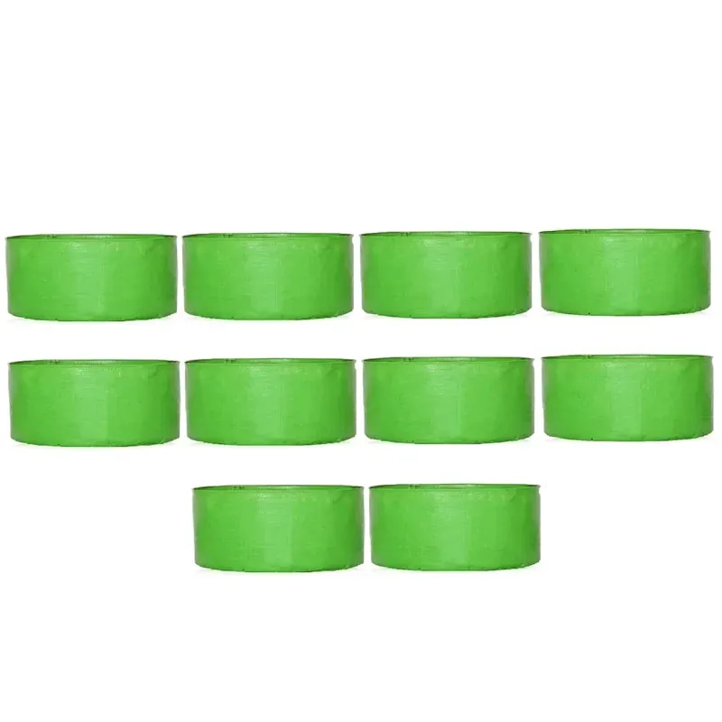Siddhi Agritech 250 GSM 10 pieces HDPE Round Shape Reusable Grow Bag, Suitable for Gardening and Nursery (Size-18 x 6 Inch)
