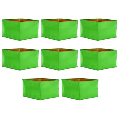 Siddhi Agritech 250 GSM 2 x 2 x 0.5 ft HDPE Square Type Grow Bag for Garden and Nursery (Pack-8 pieces)
