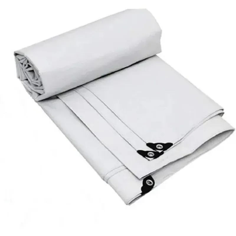 ZN GLOBAL NATION 600 GSM 12 ft x 10 ft Nylon Fabric, PVC Coated, UV Protected, Waterproof Tarpaulin Sheet (Color-White)