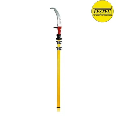 FESTEL Skytuch Multipurpose Shock Proof Fiberglass 8 to 24 ft Extendable Telescopic Pole With Pruning Saw