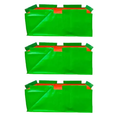 Shiv Biotech 250 GSM 4 x 2 x 1 ft HDPE Rectangular Type Reusable Grow Bag for Garden and Nursery (Pack-3 pieces)