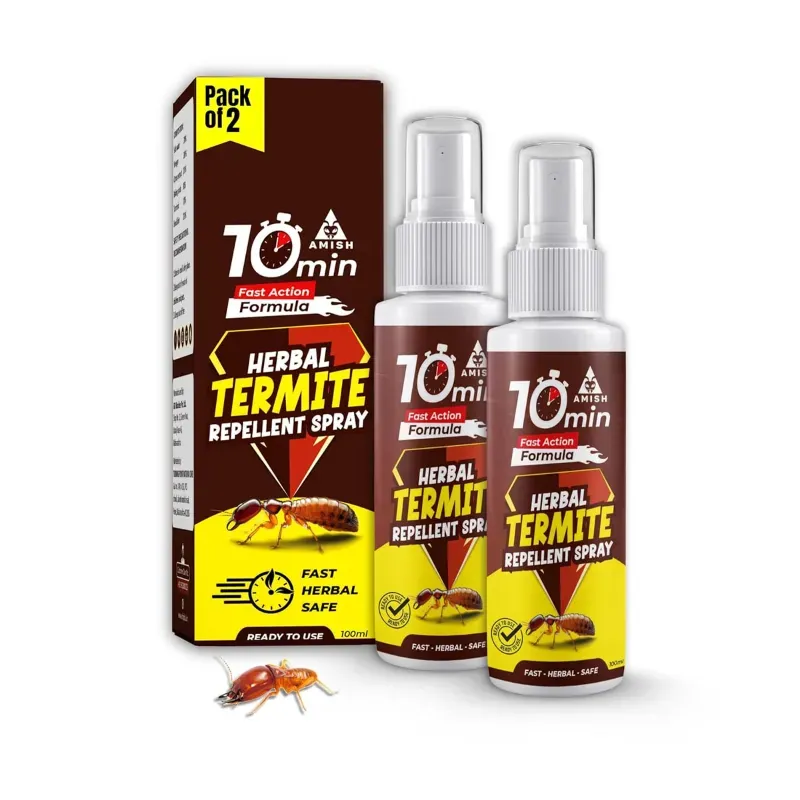 Chipku Amish Herbal 100 ml Herbal Termite Spray Removes Entire Termite Colony, Safe For Homes With Kids & Pets (Pack of 2)