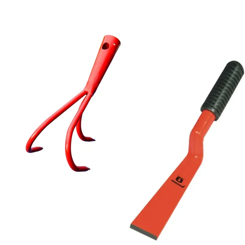 Unison Garden Set : 3-Prong H.D Cultivator & 2 Inch Khurpa with Steel Handle, Heavy Duty Soil & Weeding Tools used for Gardening