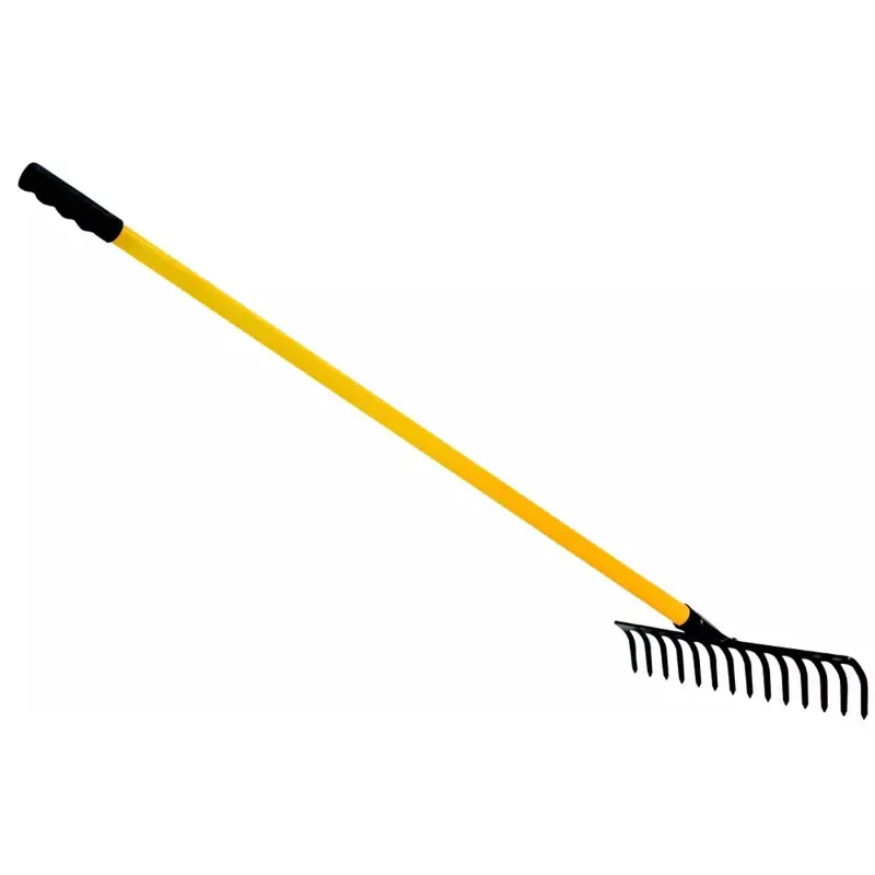 Global Nature Agro 14 Tine Garden Rake With Handle, 14 Inch Blade, Metal Manual Rake For Home, Farming & Gardening