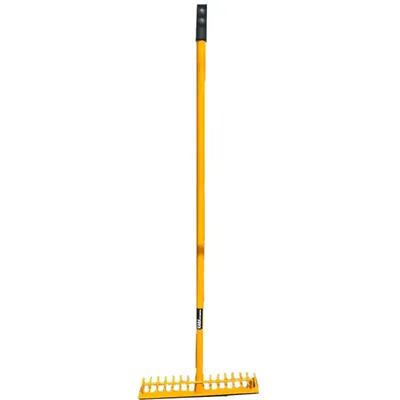 Heavy Duty 16 Tins Garden Rake With Handle, Metal Manual Rake For Home, Farming & Gardening