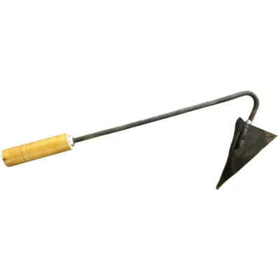 Heavy Duty Potato Puller With 18 Inch Long Saria, 5 Inchx5 Inch Triangular Pieces Welded with Wooden Grip
