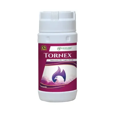 EXYLON Tornex (Tebuconazole 10% + Sulphur 65% WG) Dual-Action Fungicide, For Various Fungal Disease Control In Plants (Quantity-500 g)