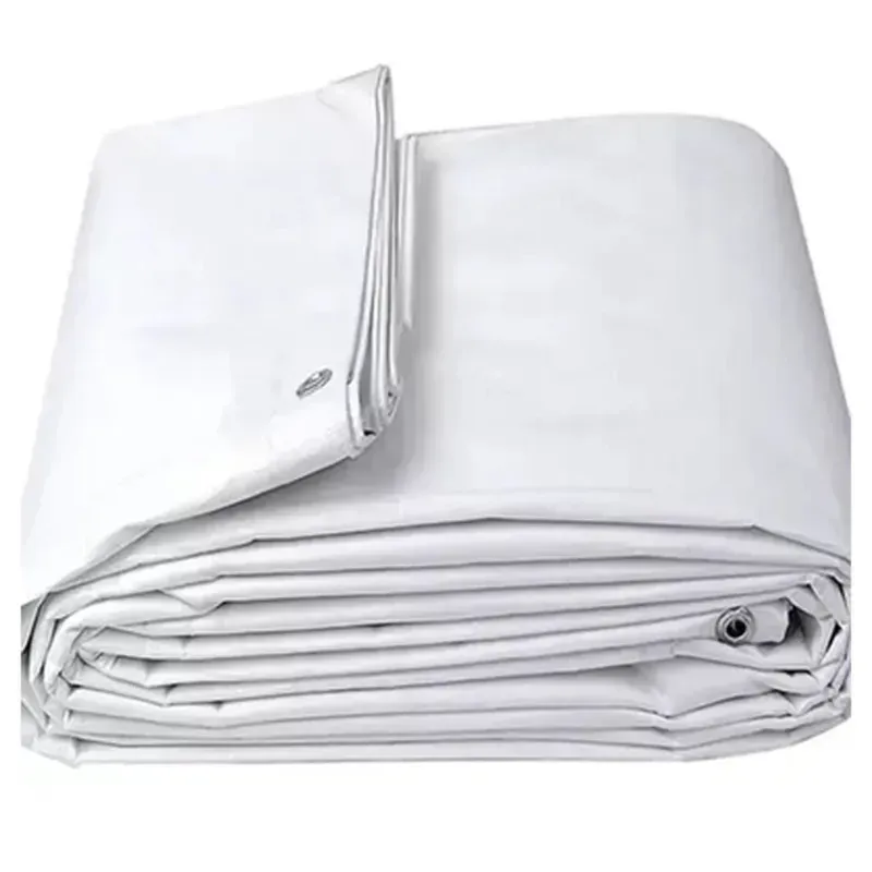 ZN GLOBAL NATION 850 GSM 27 ft x 18 ft Nylon Fabric, PVC Coated, UV Protected, Waterproof Tarpaulin Sheet (Color-White)