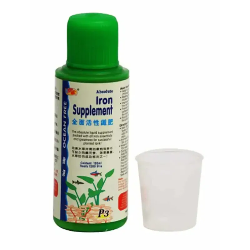 Ocean Free P3 Iron Supplement 120 ml Treatment For Enhancement of Pleat Leaf Colour