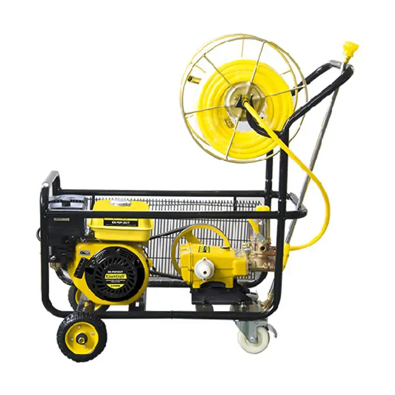 KisanKraft Trolley Type HTP Sprayer Set KK-PSP-202T, With 4 Stroke 163 CC Engine and 50 m Hose Pipe