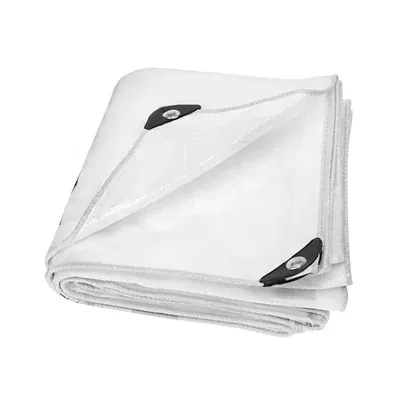 ZN GLOBAL NATION Global 550 GSM 10 ft x 45 ft Nylon Fabric, PVC Coated, UV Protected, Waterproof Tarpaulin Sheet (Color-White)