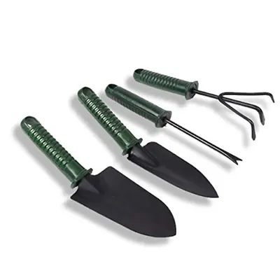 Jaiveer Garden Tools, Trowel, Transplanter, Cultivator and Weeder, Used for Effective Gardening (Pack of 4)
