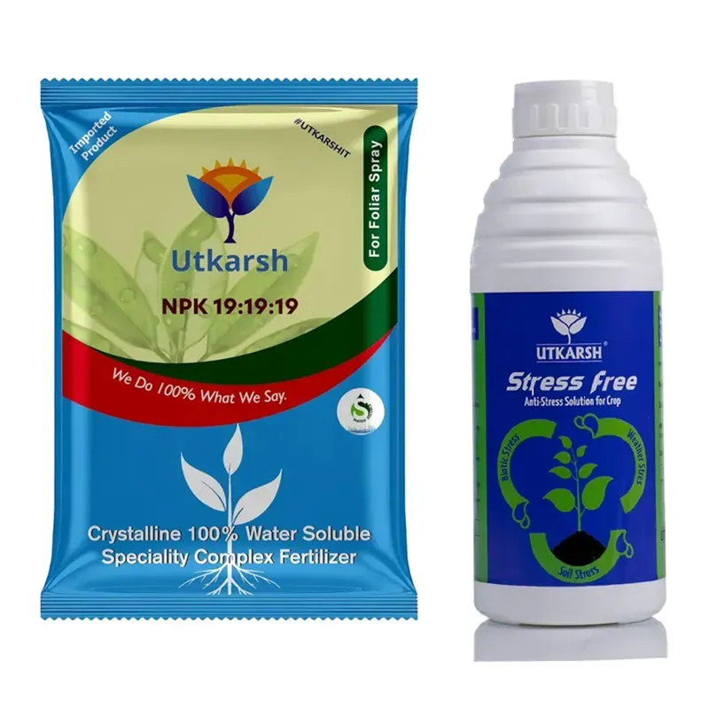 Utkarsh New Foliage Combo Pack, NPK 191919 (900 g) + Stress Free (1 Litre)