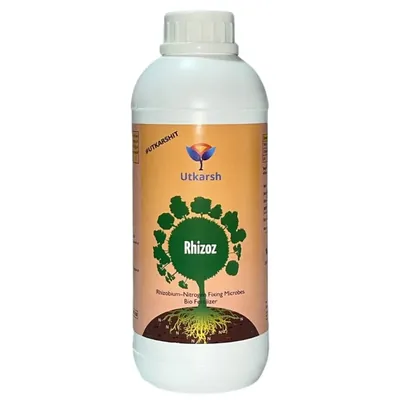 Utkarsh Rhizoz (Rhizobium Nitrogen Fixing Bacteria) Bio Fertilizer for Improved Nitrogen Availability, 1 Litre (Pack-1 x 1 Litre)