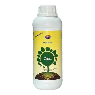 Utkarsh Zincoz (Zinc Solubilizing Microorganism) Bio Fertilizer for Natural Zinc, Increases Leaf Size, 1 Litre (Pack-1 x 1 Litre)
