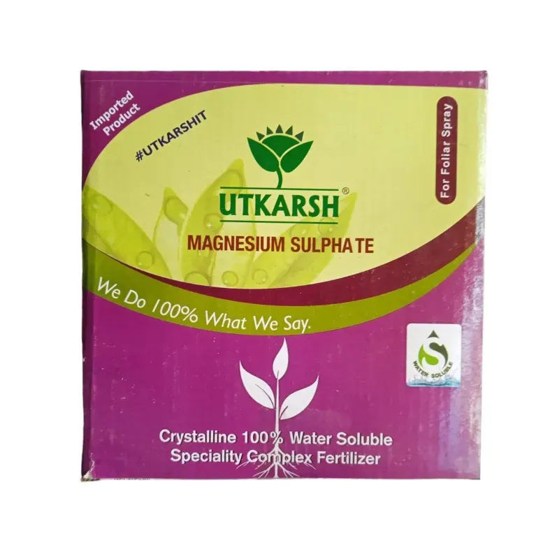 Utkarsh Magnesium Sulphate (Epsom Salt)(MgSO4.7H2O) (100% Water Soluble) Enhance Photosynthesis, for Plants, 900 g (Pack-1 x 900 g)