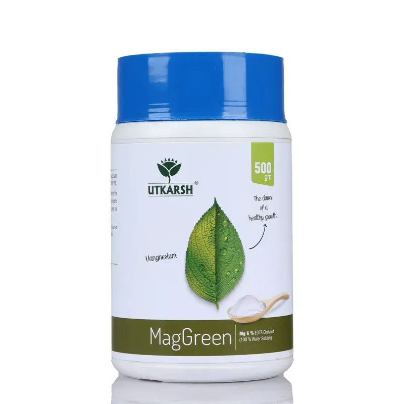 Utkarsh MagGreen (Magnesium Mg 5% EDTA Chelated, 100 % Water Soluble Foliar Spray Fertilizer) Boost Chlorophyll, 500 g