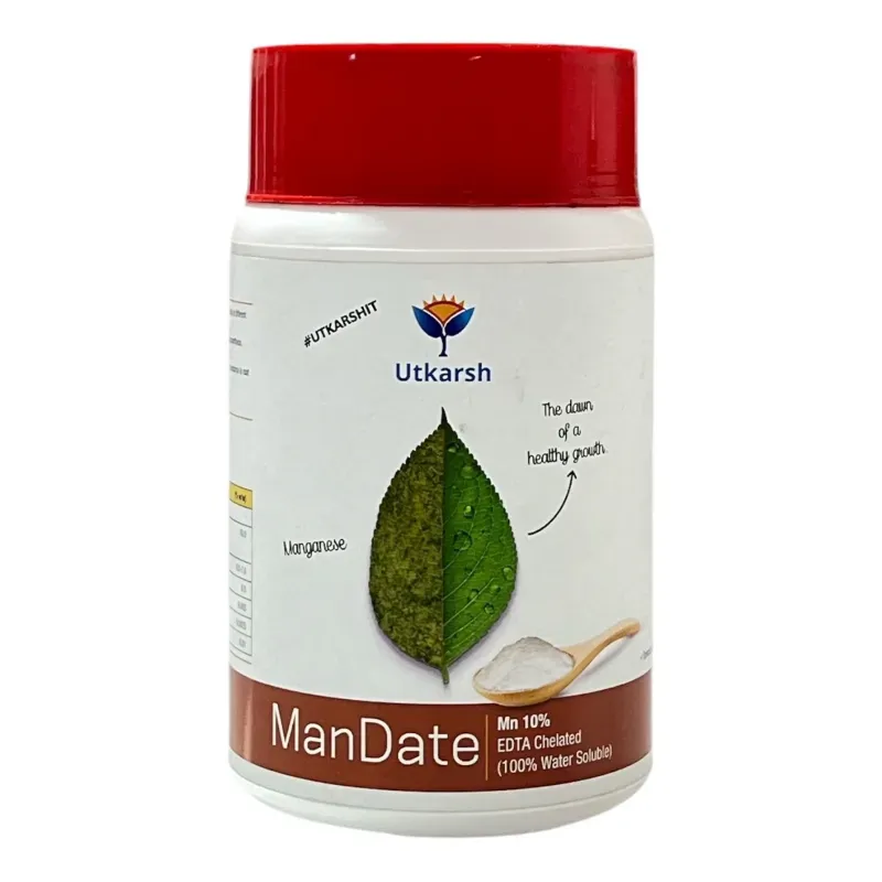 Utkarsh ManDate (Manganese, Mn 10% EDTA Chelated, 100 % Water Soluble Foliar Spray Fertilizers), 500 g