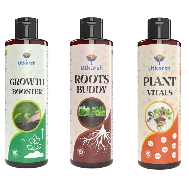 Utkarsh Plant Growth, Nutrition Kit, Immunity Booster, Organic Liquid Fertilizer, Micronutrients, 200 ml (Pack of 3)