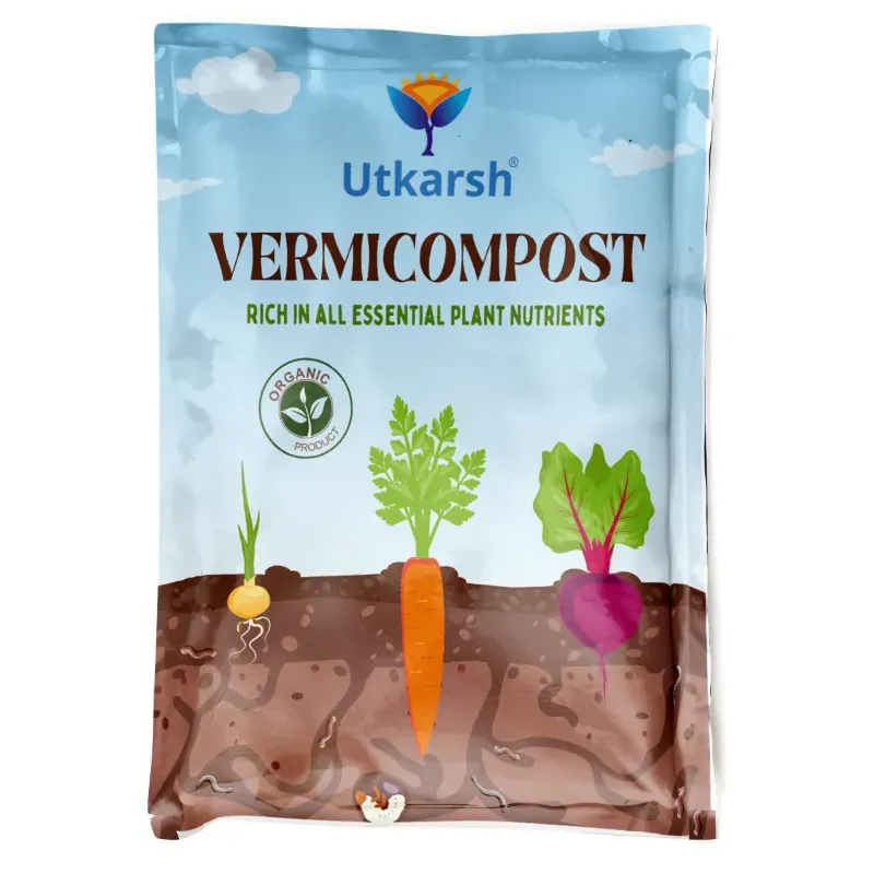 Utkarsh Vermicompost Organic Fertilizer and Manure (Improves Soil Structure and Water-Holding Capacity), 900 g (Pack-1 x 900 g)