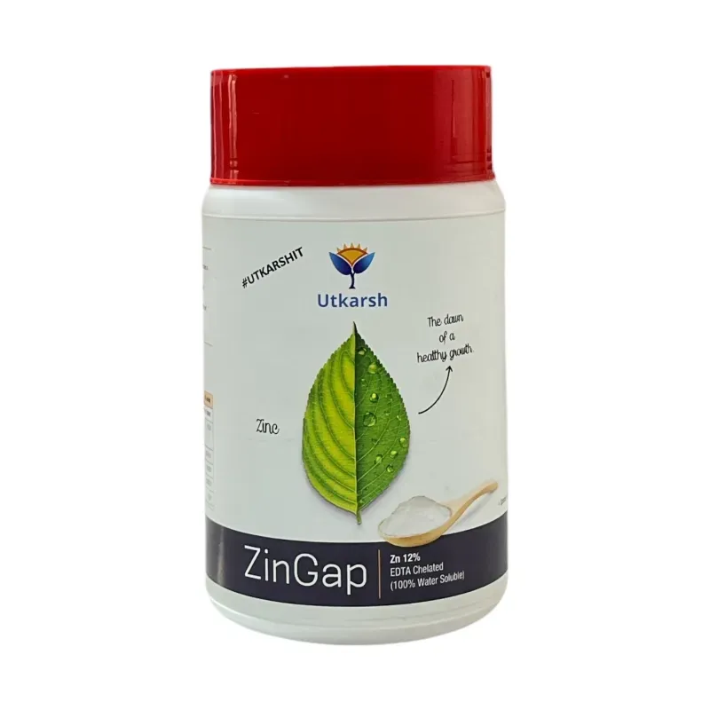 Utkarsh ZinGap (Zinc- Zn 12% EDTA Chelated, 100% Water Soluble Foliar Spray Fertilizers), Plant Growth Booster, 500 g