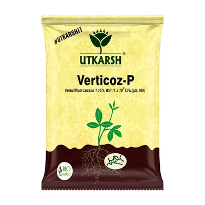 Utkarsh Verticoz-P (Verticillium Lecanii 1.15% W.P. 1 x 10 ^ 8 CFU/gm min.) for Plants, Crops and Home Gardening, 1 kg (Pack-1 x 1 kg)
