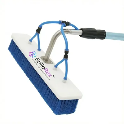 BrilloRex Solar Panel Cleaning Naylon Bristel Brush, Heavy Duty Material, Solar Cleaning kit, Telescopic Pole (3 m)