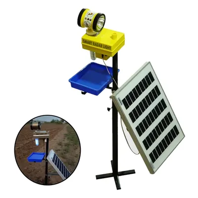 Solar Smart Radar 360 Degree Rotating Light Insect Trap with 15 W Solar Panel, 38 W Battery and Siren Warning