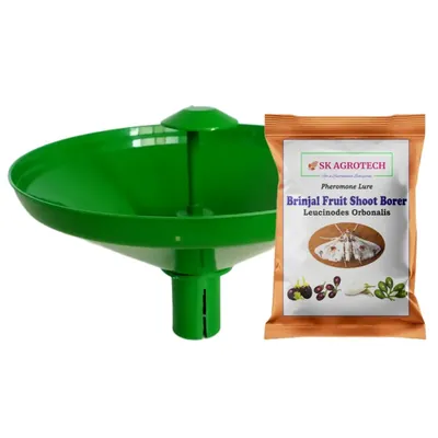 SK AGROTECH Water Trap with Brinjal Lure (Leucinodes Orbonalis)(Quantity-5 Traps and 5 Lures)