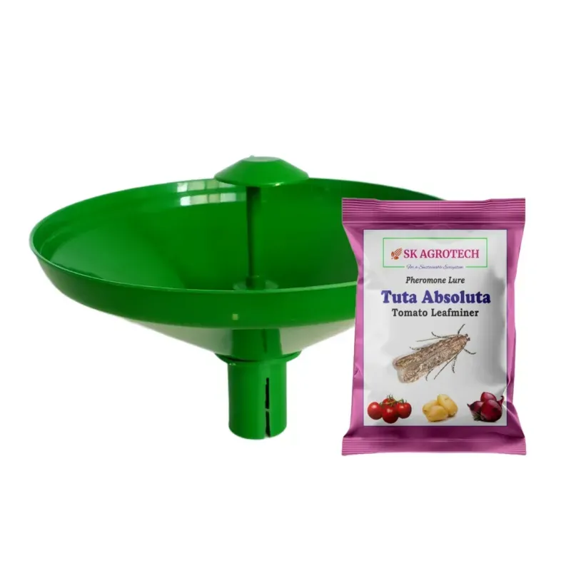 SK AGROTECH Water Trap with Tomato Leafminer Lure (Tuta Absoluta)(Quantity-5 Traps and 5 Lures)