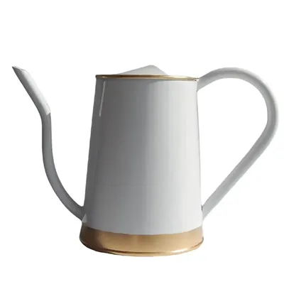 Ecofynd 1.5 Litre Metal Watering Can White for Home Gardening