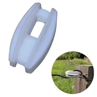 AGRIANSH White Plastic Solar Zatka Machine Fencing Corner Insulator (Pack-50 Pieces)