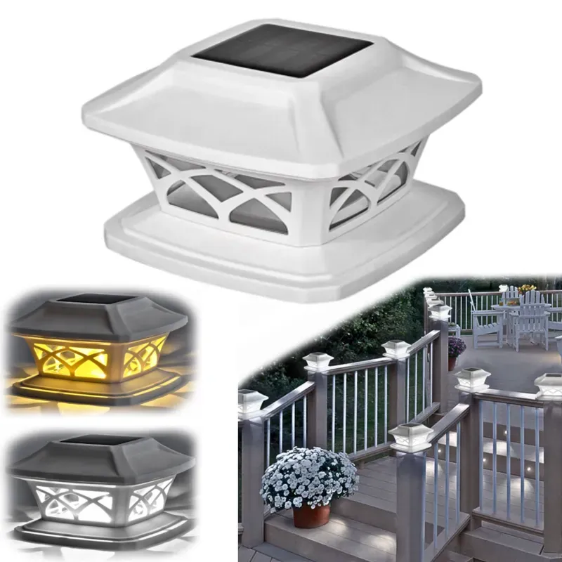 Plastic Solar Post Cap Modern Outdoor Lighting Led Lamp For Designed For Fence Posts and Garden Areas, 2 W