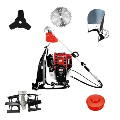RBD Heavy Duty 50 CC 4-Stroke Backpack Brush Cutter with Tiller & Multi-Attachments