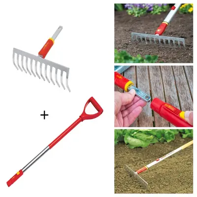 Wolf Garten Multi-Change Garden Soil Rake DR-M 35 35 cm, With 120 cm Handle ZM-AD 120