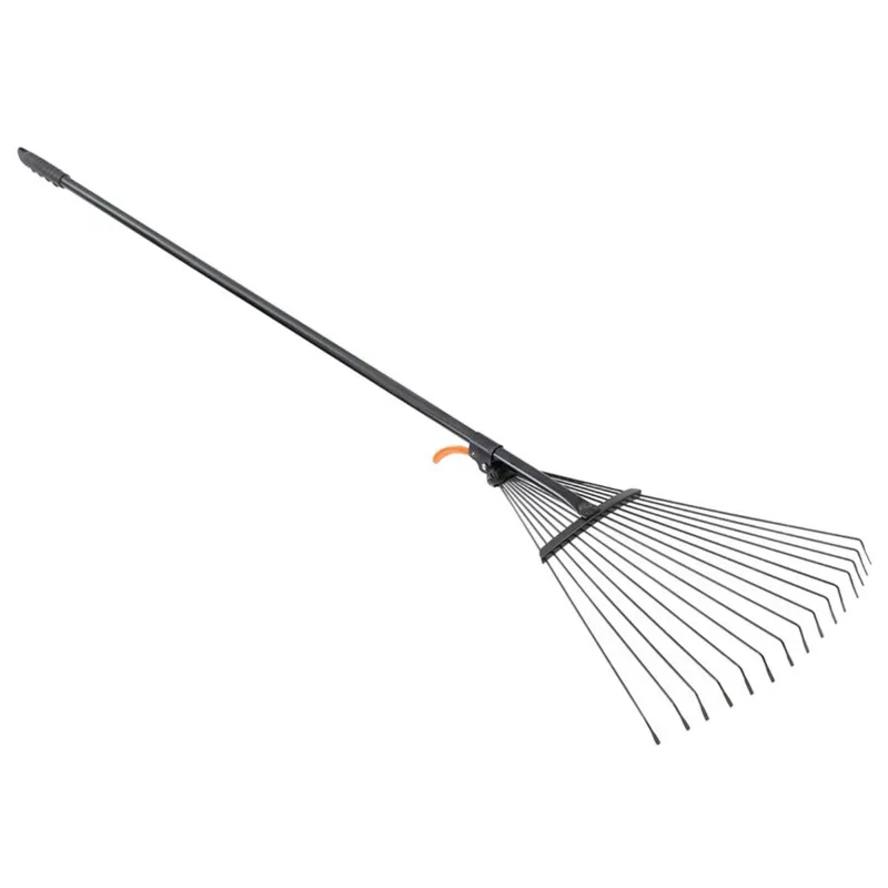 FALCON FSBR-48 Garden Rake with Adjustable Spring Tines Telescopic Handle Garden Tool for Quick Clean Up of Lawn & Yard