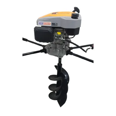 MECSTROKE Heavy Duty 2 Man Operated 4 Stroke 224 CC Earth Auger, Post Hole Digger With 12 Inch Double Spiral Bit
