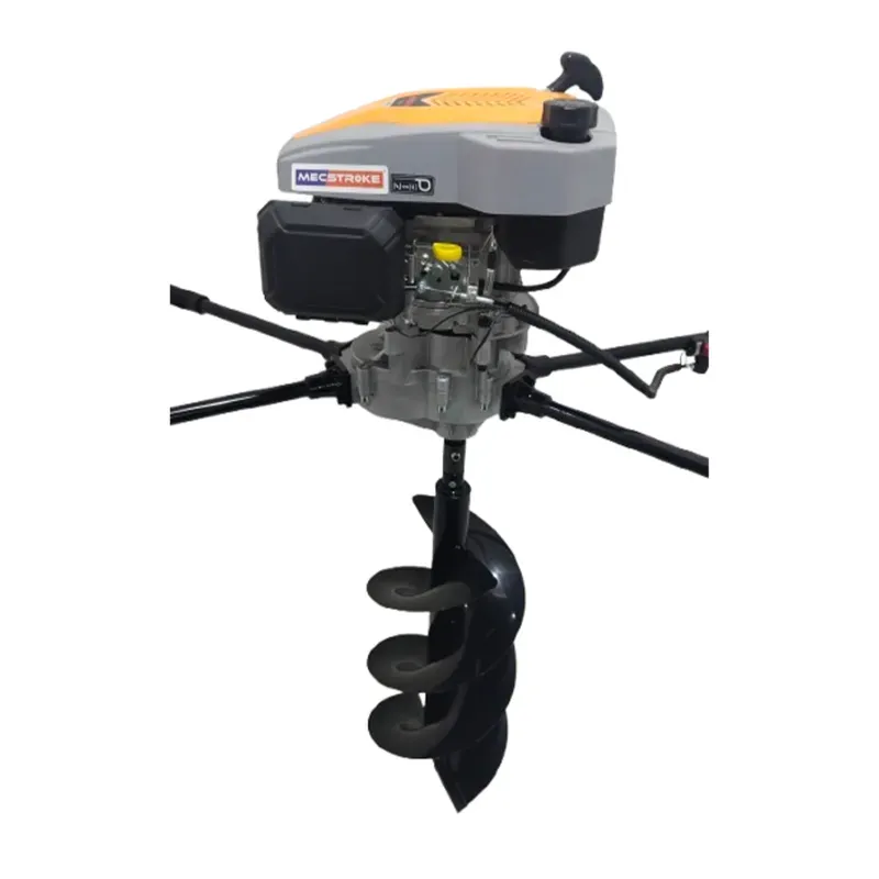 MECSTROKE Heavy Duty 2 Man Operated 4 Stroke 224 CC Earth Auger, Post Hole Digger With 12 Inch Double Spiral Bit
