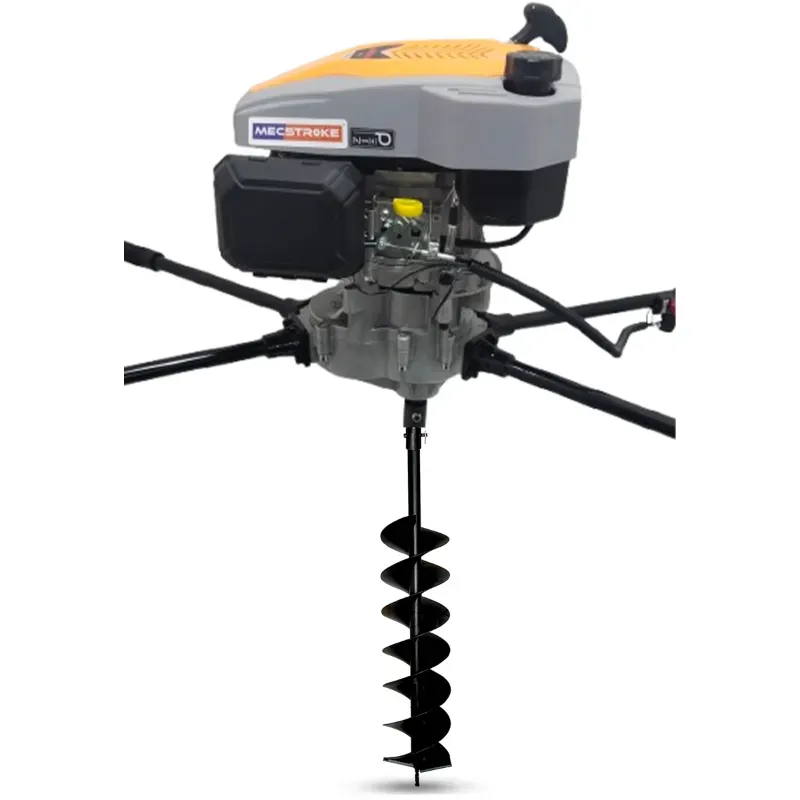 MECSTROKE Heavy Duty 2 Man Operated 4 Stroke 224 CC Earth Auger, Post Hole Digger With 8 Inch Double Spiral Bit