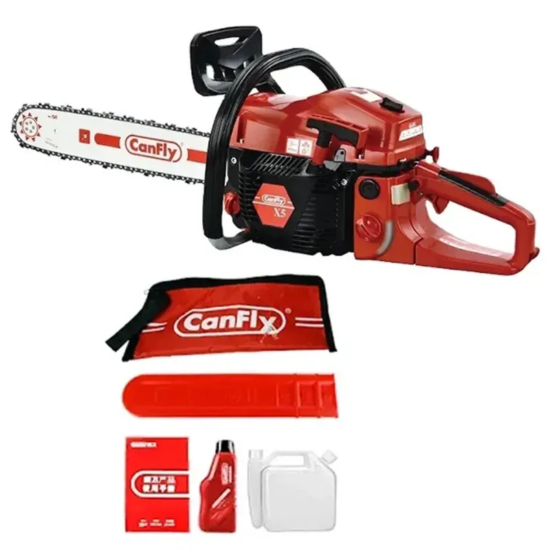 Canfly X5, 58-cc, Petrol Chainsaw with 18 Inch Guide Bar, Ideal for Cutting Tree, Logging Woods, and Gardening