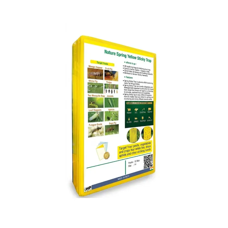 NSBCS Yellow Sticky Trap 100 Pcs, Glue IPM Insect Attractant, Dual-Sided Weatherproof Flying Pest Control