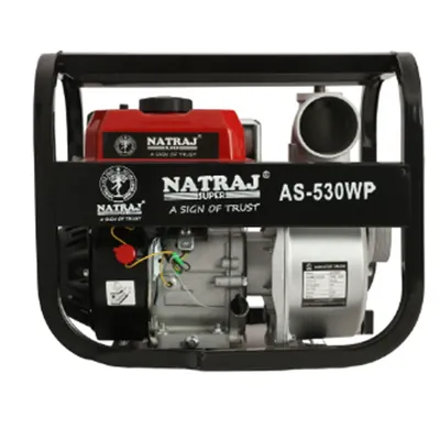 NATRAJ 4 Stroke, 6.5 HP, 3 Inch Petrol Water Pump With 8 m suction power, AS-530 WP